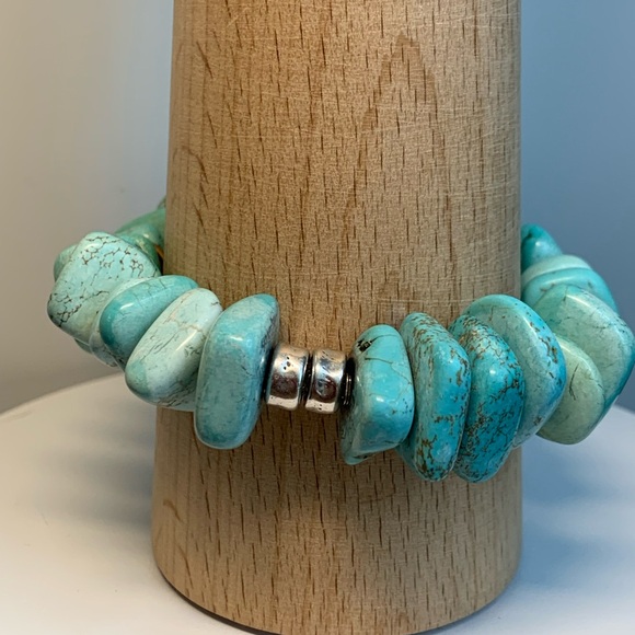 Silpada Sterling Silver, Howlite, Mahogany Seed, Coconut Shell Stretch Bracelet - Picture 3 of 12